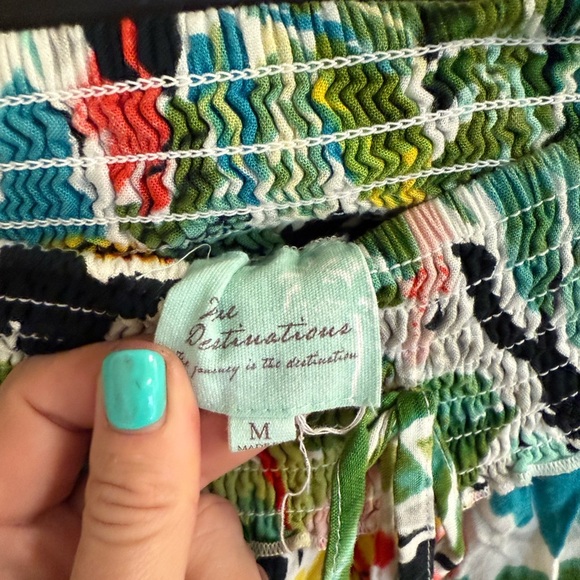 True Destination M EUC shell drawstring floral kulak pants ultra wide - Picture 6 of 13